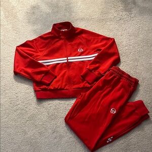 Sergio Tacchini Red Jacket and pants jump suit